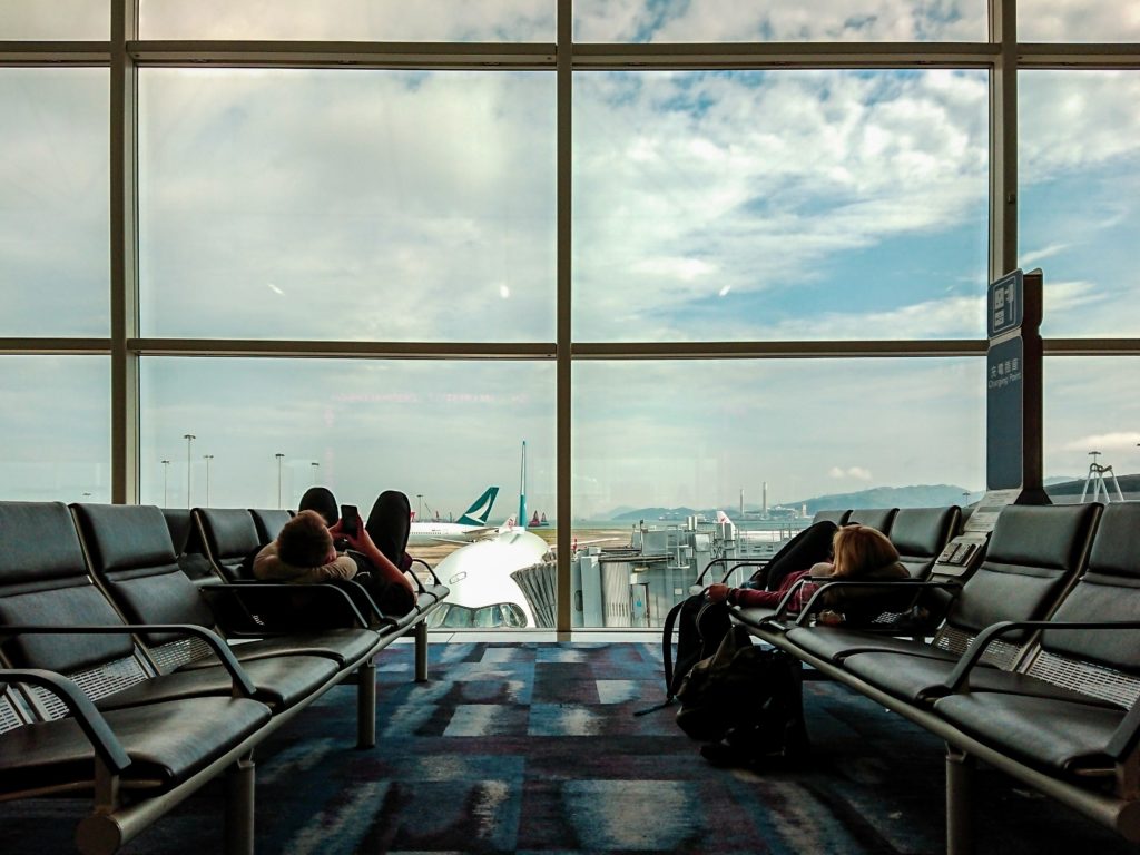 Airport terminal passengers