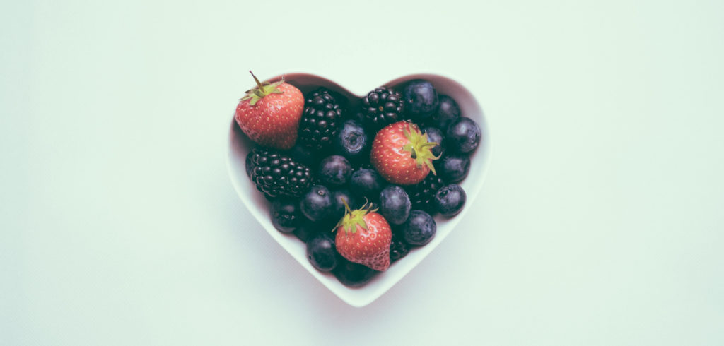 Yummy fruit heart bowl